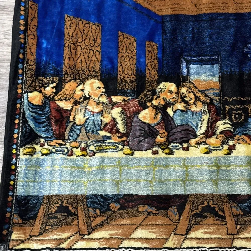 Vintage Tapestry Jesus Last Supper Wall Hanging Made In Lebanon 19